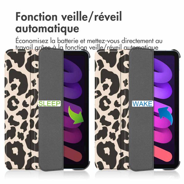 imoshion Coque tablette Design Trifold Apple iPad Mini 7 (2024) / iPad Mini 6 (2021) - Leopard