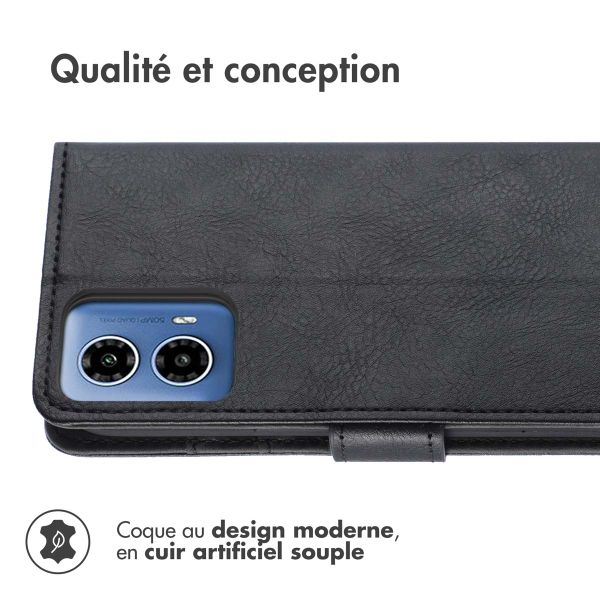 imoshion Étui de télephone portefeuille de luxe Motorola Moto G34 - Noir