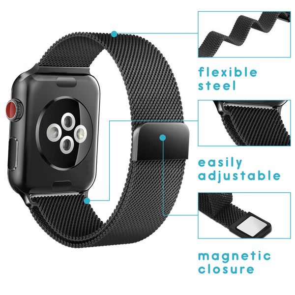 imoshion Bracelet milanais montre multipack Apple Watch | 38/40/41/42 mm - Noir & Rose