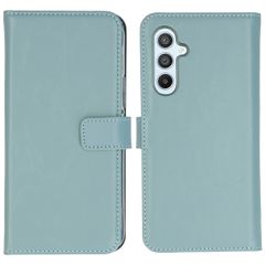 Selencia Étui portefeuille en cuir véritable Samsung Galaxy A54 (5G) - Air Blue
