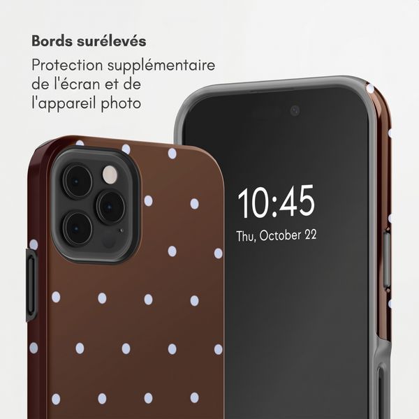 Selencia Coque arrière Vivid Apple iPhone 12 (Pro) - Happy Dots Chocolate