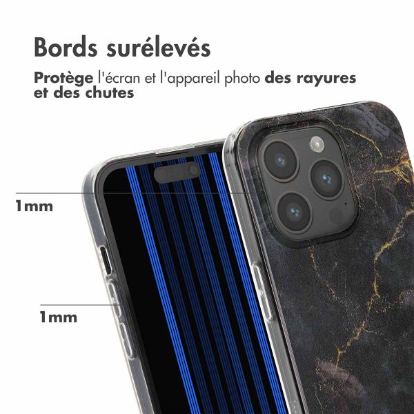 imoshion Coque Design Apple iPhone 15 Pro - Black Marble Transparent