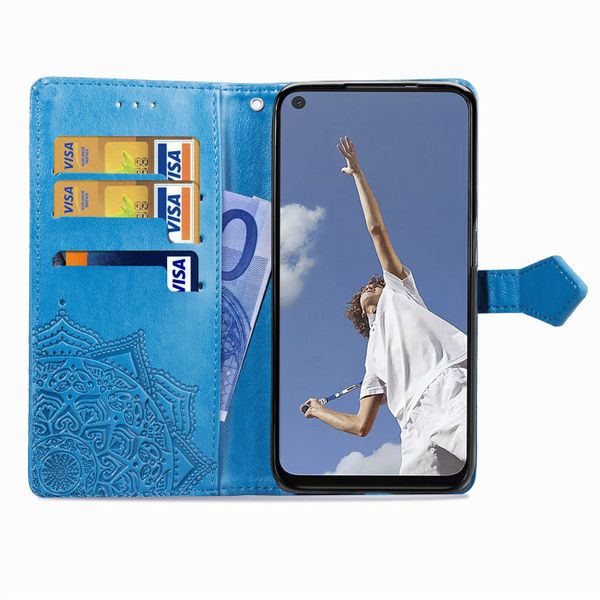 Etui de télephone portefeuille Mandala Oppo A52 / Oppo A72 / Oppo A92 - Turquoise