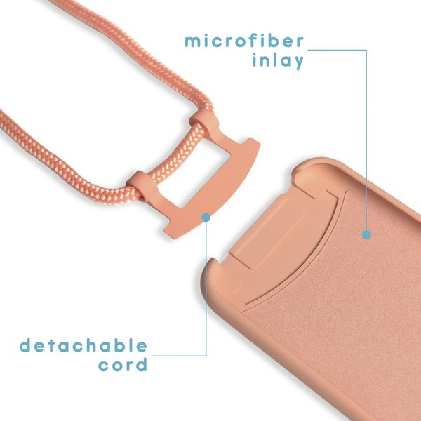 imoshion Coque de couleur avec cordon amovible Apple iPhone 12 (Pro) - Peach
