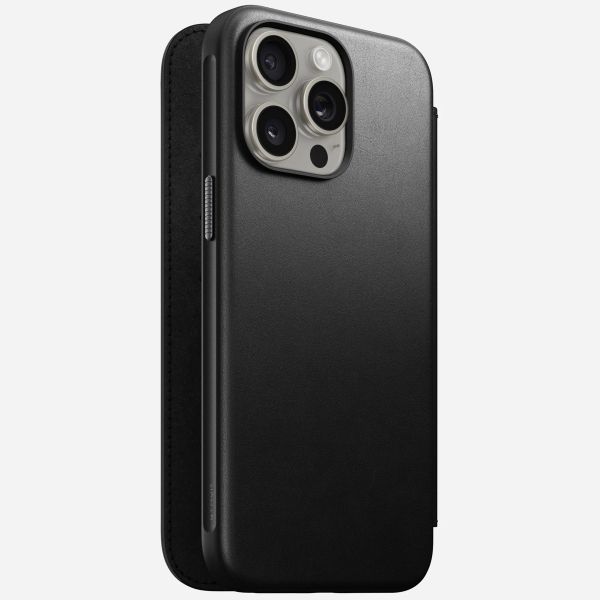 Nomad Étui de télephone portefeuille Modern Leather Folio Apple iPhone 15 Pro Max - Noir