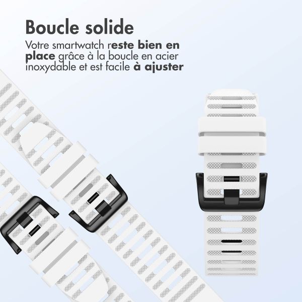 imoshion Bracelet QuickFit® Stripe en silicone  - Connexion Garmin 22 mm - Blanc