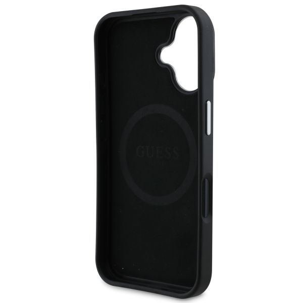 Guess Coque Grained Triangle MagSafe Apple iPhone 16 - Noir