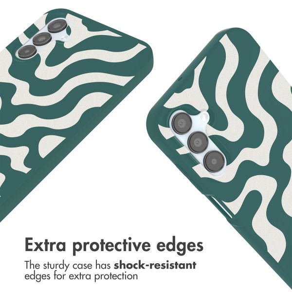 imoshion Coque design en silicone avec cordon Samsung Galaxy A15 (5G/4G) - Petrol Green Groovy