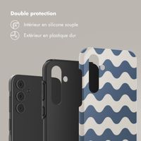Selencia Coque arrière Vivid Samsung Galaxy A55 - Wave Vibes Classic Blue