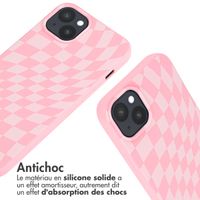 imoshion Coque design en silicone avec cordon Apple iPhone 15 Plus - Retro Pink