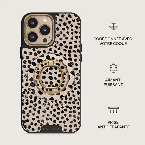 Burga Anneau de téléphone Magnetic Ringholder Gold - Compatible avec MagSafe - Almond Latte