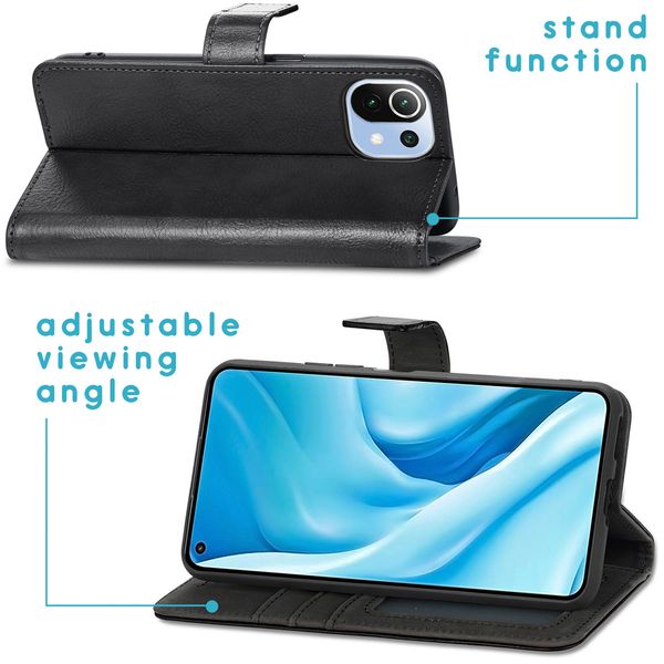 imoshion Étui de télephone portefeuille de luxe Xiaomi Mi 11 Lite (5G/4G) / 11 Lite 5G NE - Noir