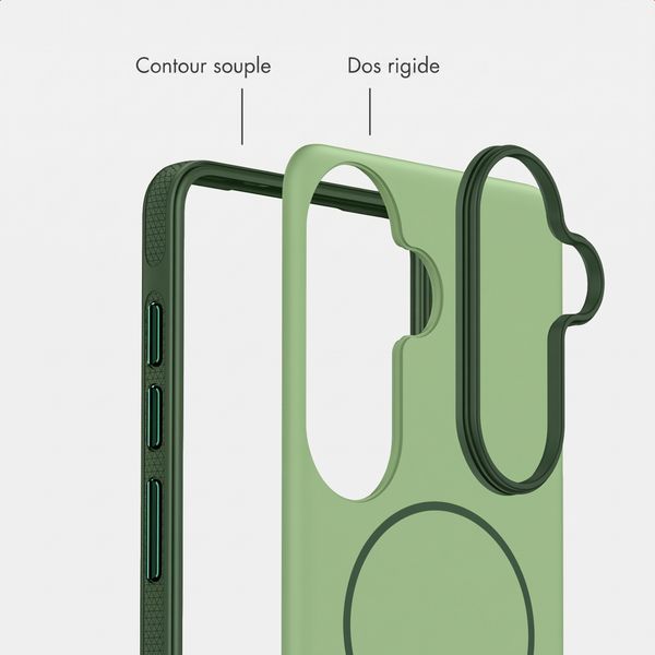 imoshion Coque arrière Color avec Thin MagSafe Ring Samsung Galaxy S25 / S24 - Vert foncé