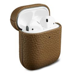 Accezz Coque en cuir véritable  Apple Airpods 1 / 2 - Taupe