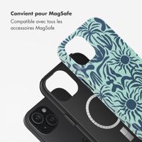 Selencia Coque arrière Vivid avec MagSafe Apple iPhone 15 - Tropical Vibes Light Blue