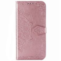 Etui de télephone portefeuille Mandala Motorola Moto E7 Plus / G9 Play - Rose Doré