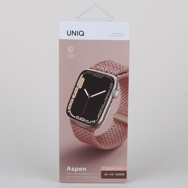 Uniq Bracelet tressé Aspen Apple Watch | 44/45/46/49 mm - Grapefruit Pink