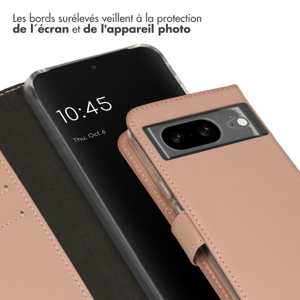 Selencia Étui portefeuille en cuir véritable Google Pixel 8 - Dusty Pink