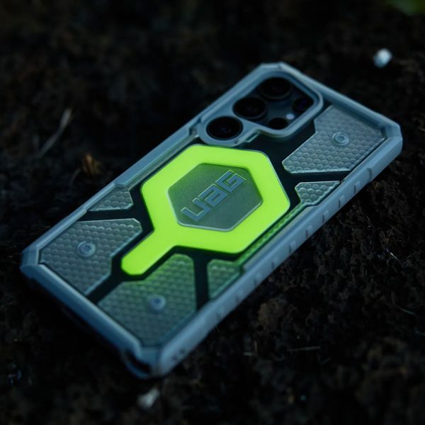 UAG Coque Pathfinder MagSafe avec dragonne Samsung Galaxy S25 Ultra - Clear Neon