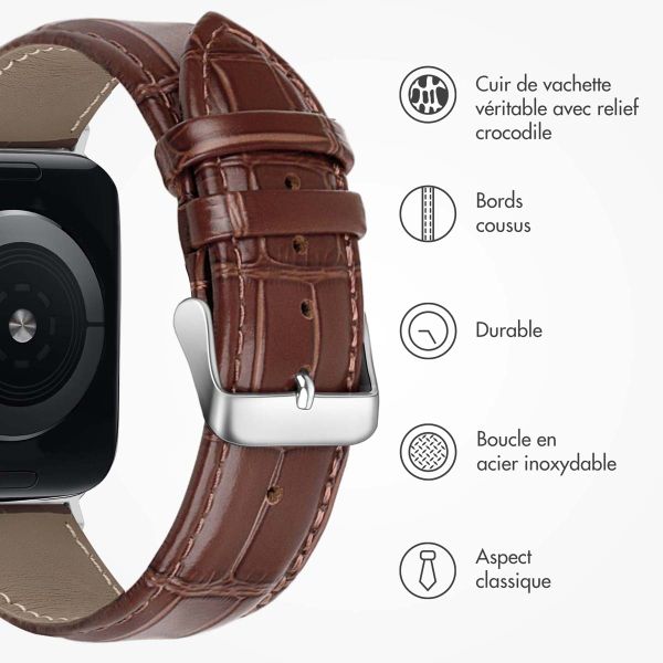 imoshion Bracelet cuir crocodile Apple Watch | 38/40/41/42 mm - Marron