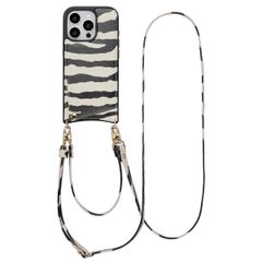 Selencia Coque de télephone Nova avec cordon et porte-cartes Apple iPhone 16 Pro Max - Zazzy Zebra