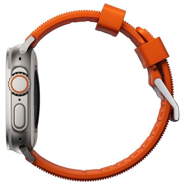 Nomad Bracelet robuste FKM Apple Watch | 44/45/46/49 mm - Argent / Orange