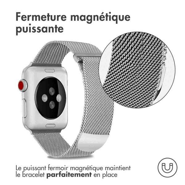 imoshion Bracelet magnétique milanais Apple Watch | 38/40/41/42 mm - Taille S - Argent