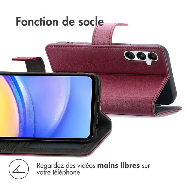 imoshion Étui de télephone portefeuille de luxe Samsung Galaxy A15 (5G/4G) - Bordeaux