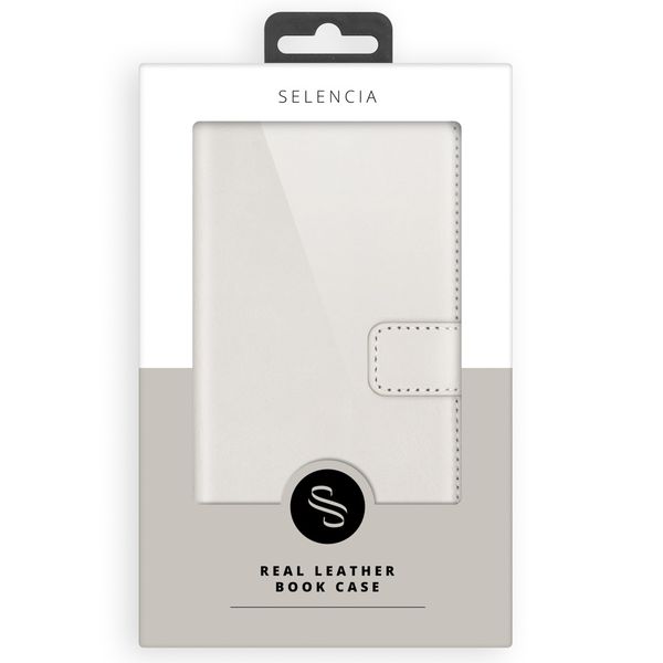 Selencia Étui portefeuille en cuir véritable Samsung Galaxy S21 Plus - Greige