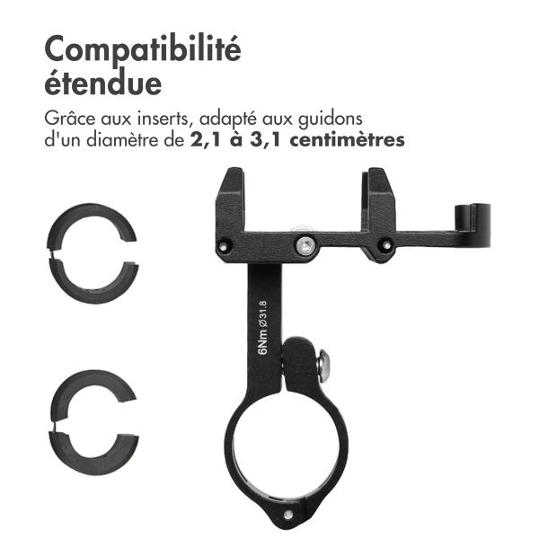 imoshion Support de téléphone en aluminium pour vélo - Léger - Universel - Noir