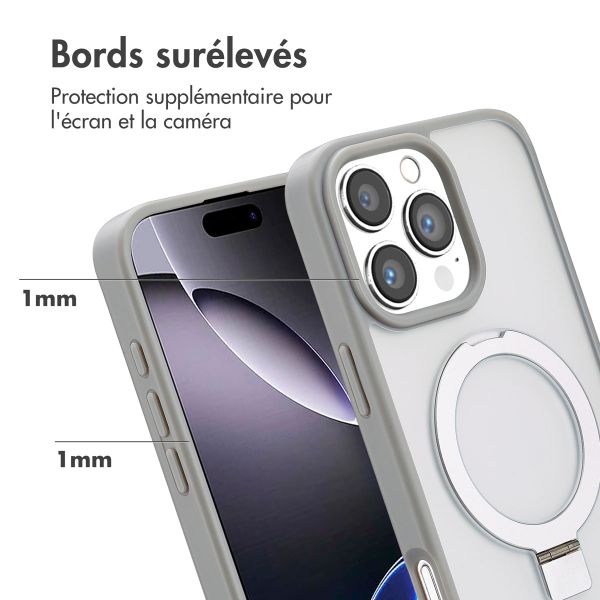 Accezz Coque Ring Stand avec MagSafe Apple iPhone 16 Pro Max - Gris