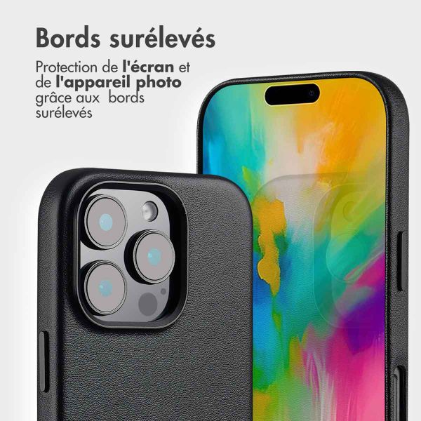 Accezz Étui de télephone portefeuille en cuir 2-en-1 avec MagSafe Apple iPhone 16 Pro Max - Onyx Black