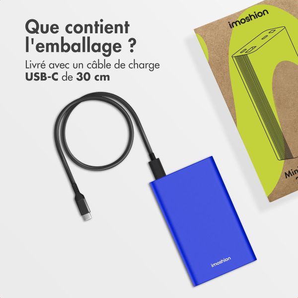 imoshion Ultra Series Aluminium Batterie externe 20.000 mAh - Charge rapide jusqu'à 33 watts - Cobalt Blue