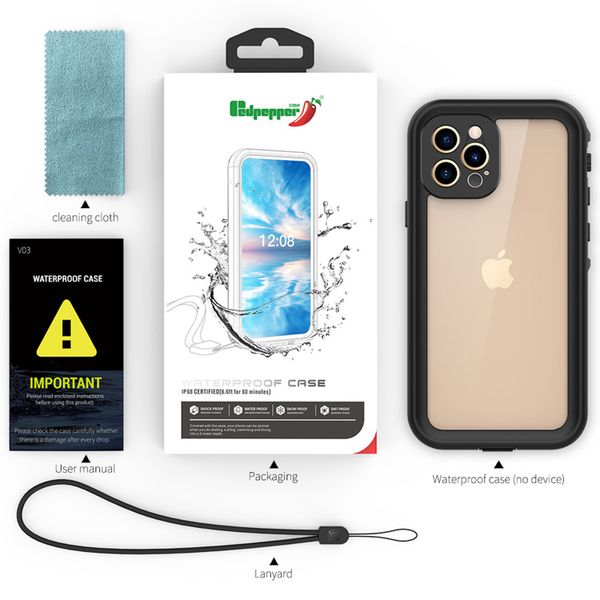Redpepper Coque imperméable Dot Plus Apple iPhone 12 Pro - Noir