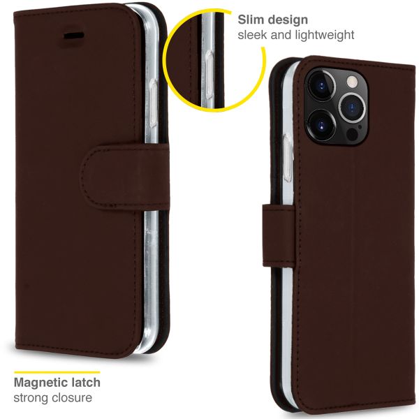 Accezz Étui de télephone Wallet Apple iPhone 13 Pro - Marron