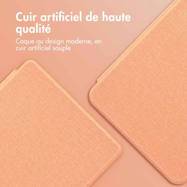imoshion Étui de liseuse portefeuille Canvas Kobo Clara Colour / BW - Peach