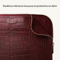 Selencia Pochette ordinateur Croco 14 pouces - Burgundy