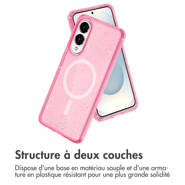 imoshion Coque Pailletée avec MagSafe Samsung Galaxy S25 Edge - Rose