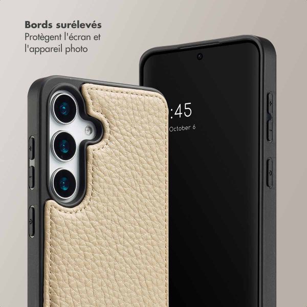 Selencia Coque de télephone Nova avec cordon et porte-cartes Samsung Galaxy S25 - Beige