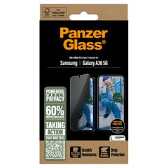 PanzerGlass Protection d'écran Privacy Ultra-Wide Fit Anti-bactérienne avec applicateur Samsung Galaxy A36