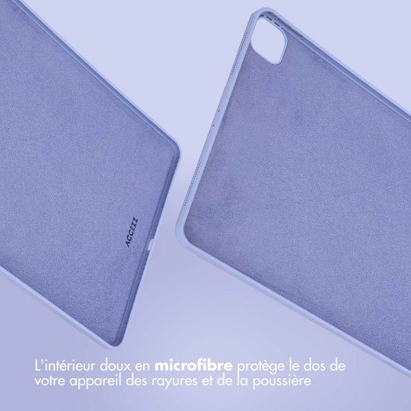 Accezz Coque Liquid Silicone avec porte-stylet Apple iPad Pro 12.9 (2020/2021/2022) - Lila