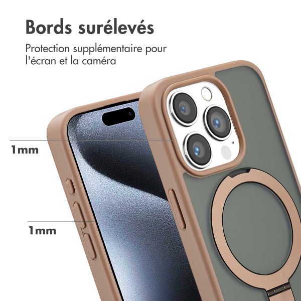 Accezz Coque Ring Stand avec MagSafe Apple iPhone 15 Pro - Marron