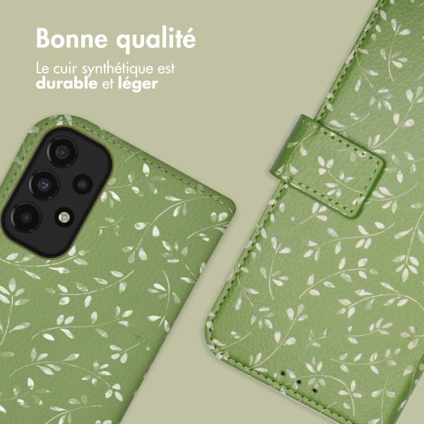 imoshion Étui de télephone portefeuille Design Samsung Galaxy A33 - Green Flowers