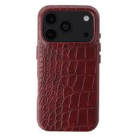 Selencia Coque arrière Croco avec MagSafe Apple iPhone 18 Pro Max / 17 Pro Max - Burgundy