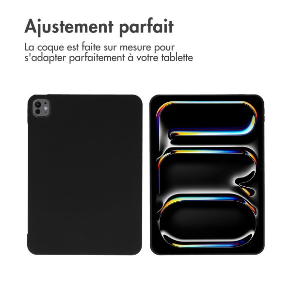 Accezz Coque Liquid Silicone avec porte-stylet Apple iPad Pro 11 (2025) M5 / (2024) M4 - Noir