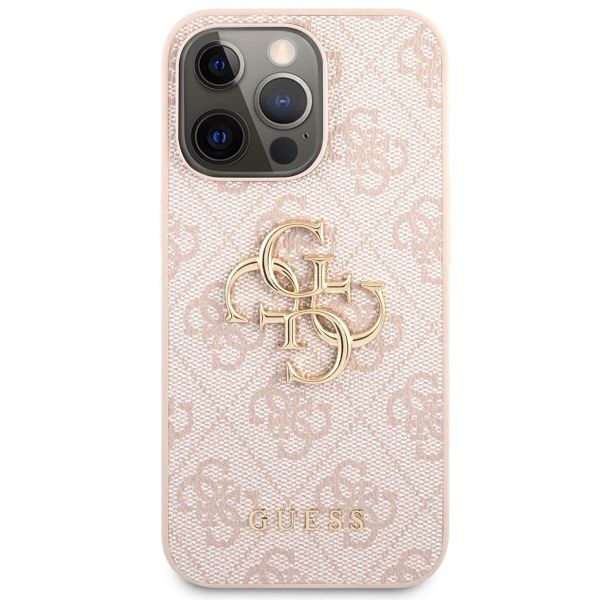 Guess Coque 4G Metal Logo Backcover Apple iPhone 13 - Rose & Or