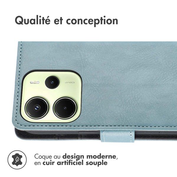 imoshion Étui de télephone portefeuille de luxe Xiaomi Redmi Note 14 (4G) - Bleu clair