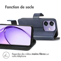 imoshion Étui de télephone portefeuille de luxe Oppo A40 (4G) / Oppo A40M (4G) / Oppo A60 (5G) - Bleu foncé