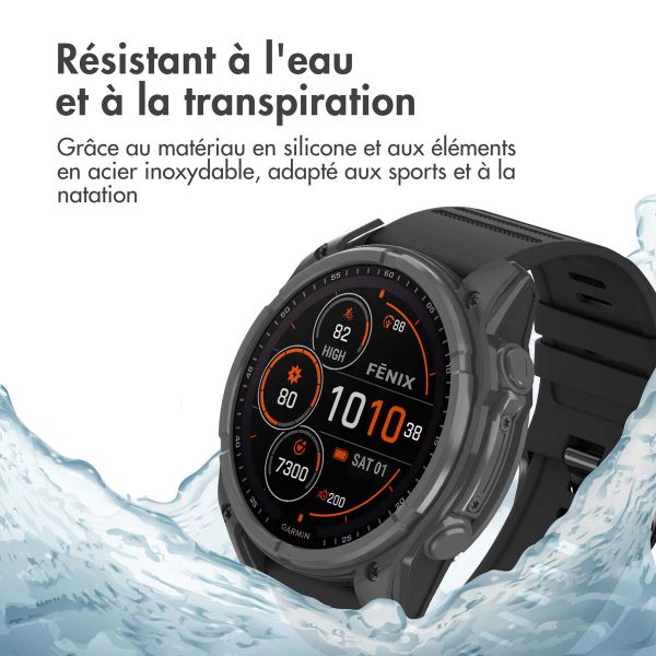 imoshion Bracelet QuickFit® Stripe en silicone  - Connexion Garmin 26 mm - Noir