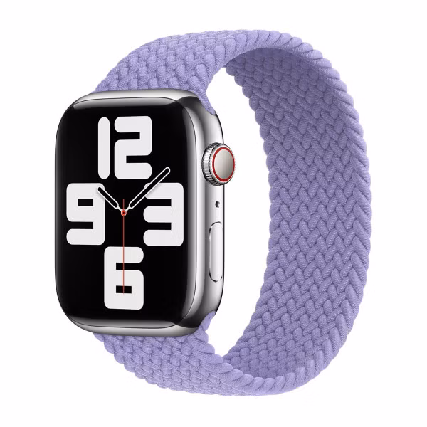 Apple 3 Pack Bracelet Solo tressé Apple Watch | 44/45/46/49 mm - Taille 9 - Storm Blue/ Lavender/ (PRODUCT)RED